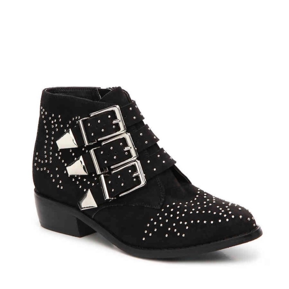 Diba suede black studded ankle boots